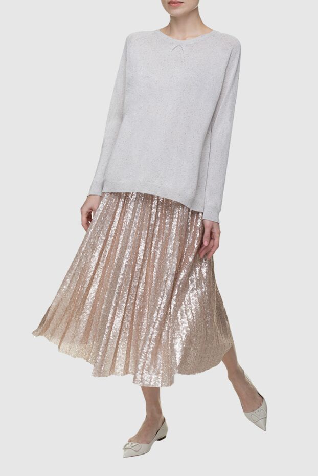 Panicale white viscose and lame sweater for women 156708 - photo 2