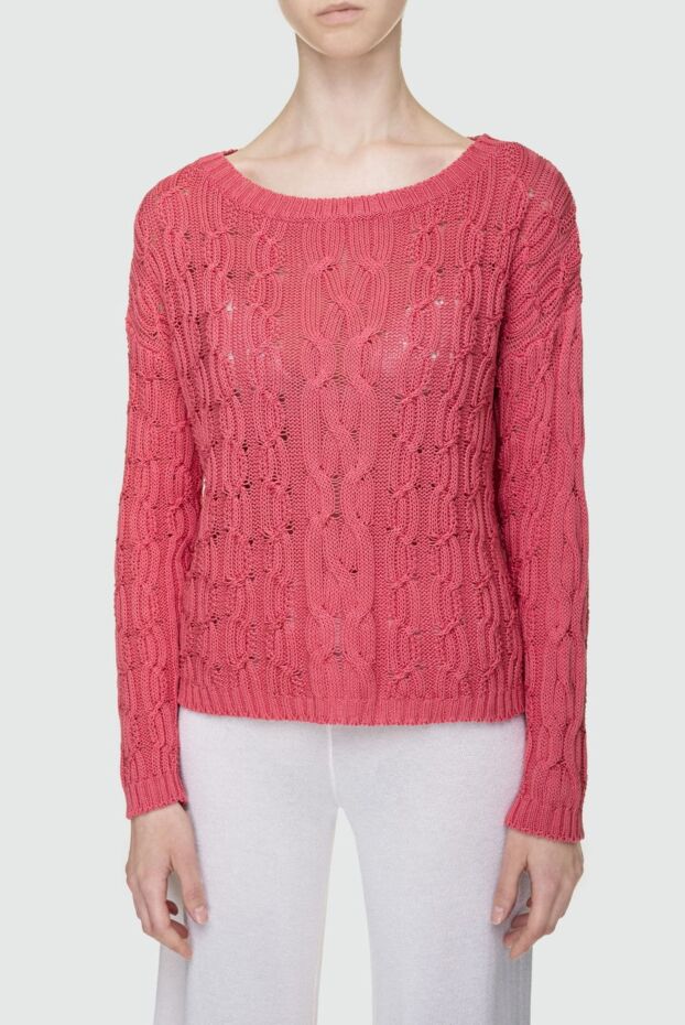 Panicale red cotton jumper for women 156722 - photo 3