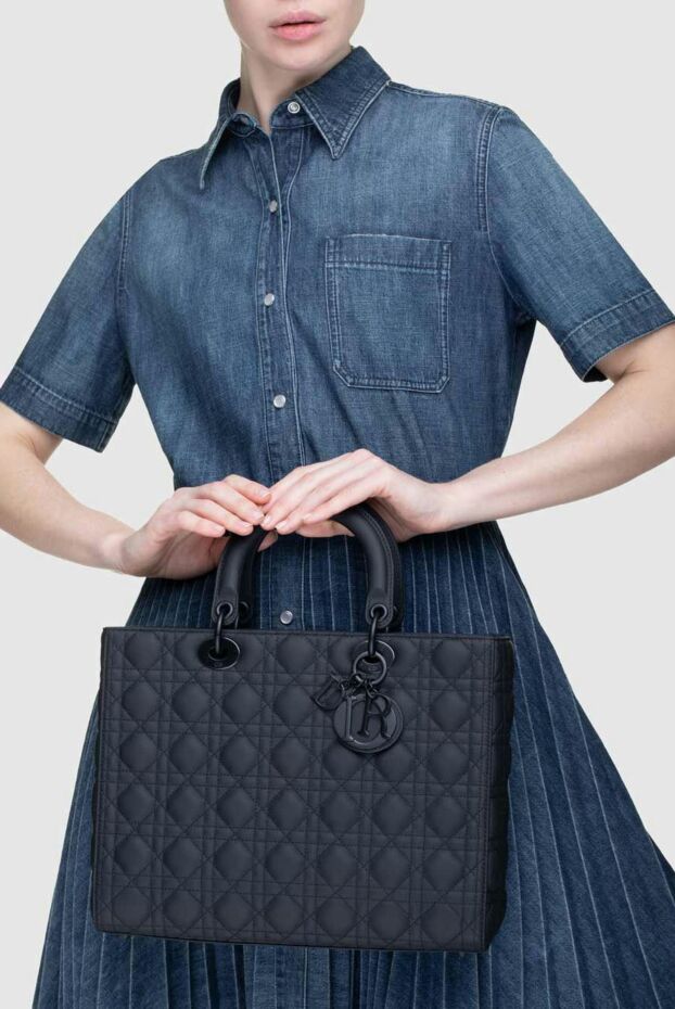 Dior black women's lady bag made of genuine leather 156772 - photo 2