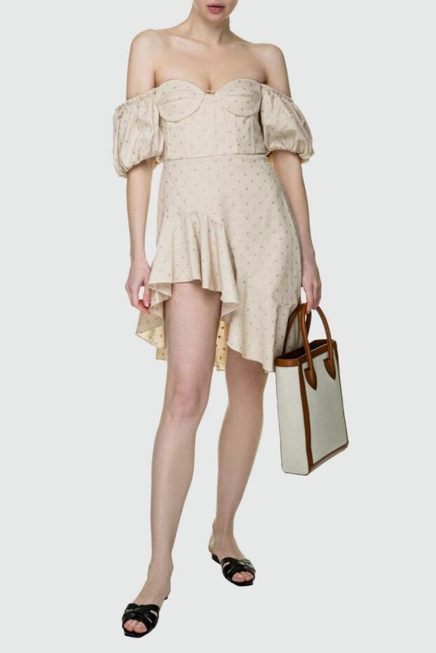 Giuseppe Di Morabito woman beige viscose and linen dress for women buy with prices and photos 156865 - photo 2