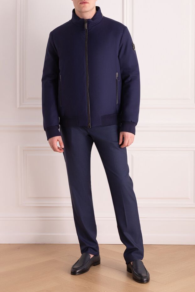 Stefano Ricci dark blue fine wool bomber jacket 156887 - photo 3