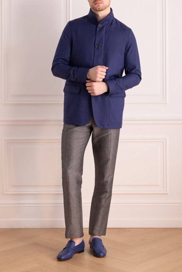 Stefano Ricci men's blue field jacket with a stand-up collar 156888 - photo 2