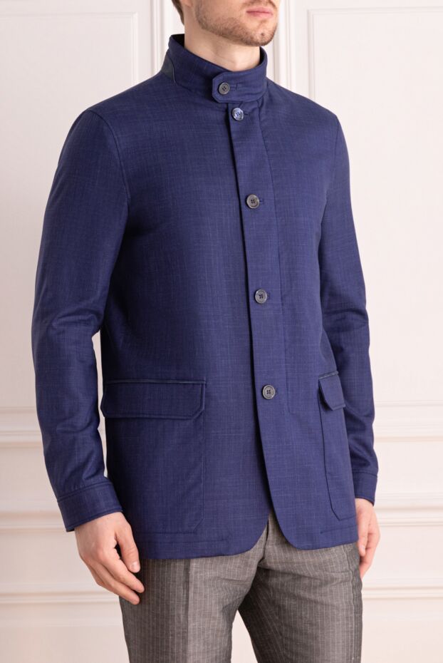 Stefano Ricci men's blue field jacket with a stand-up collar 156888 - photo 3
