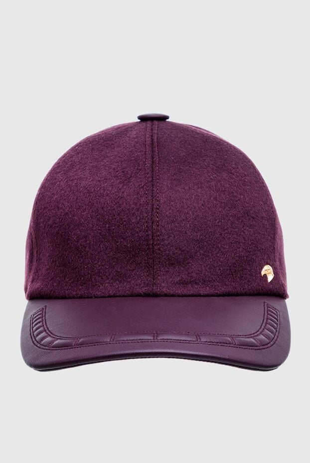 Stefano Ricci men's burgundy leather and cashmere cap 156896 - photo 1