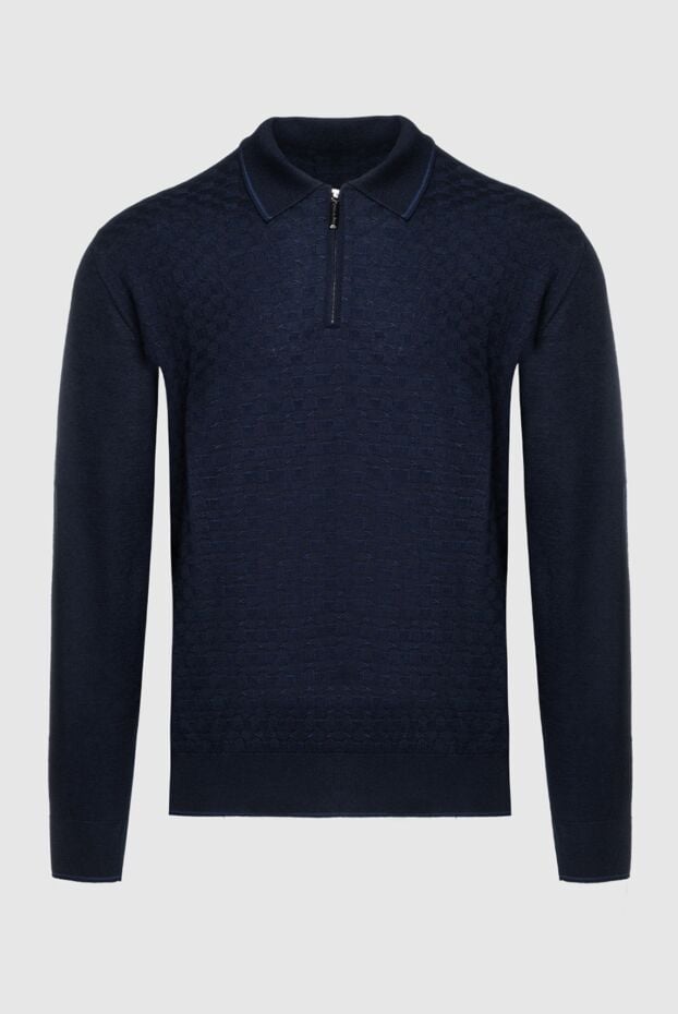 Stefano Ricci a dark blue long-sleeve polo shirt with a textured front and a zip closure. 156908 - photo 1