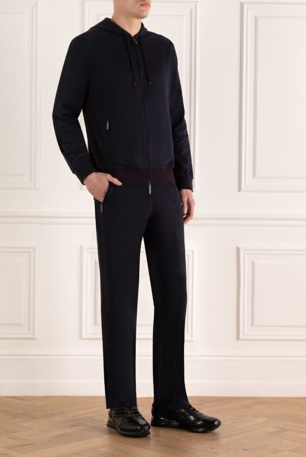 Stefano Ricci dark blue cotton tracksuit with a zippered hood 156961 - photo 3