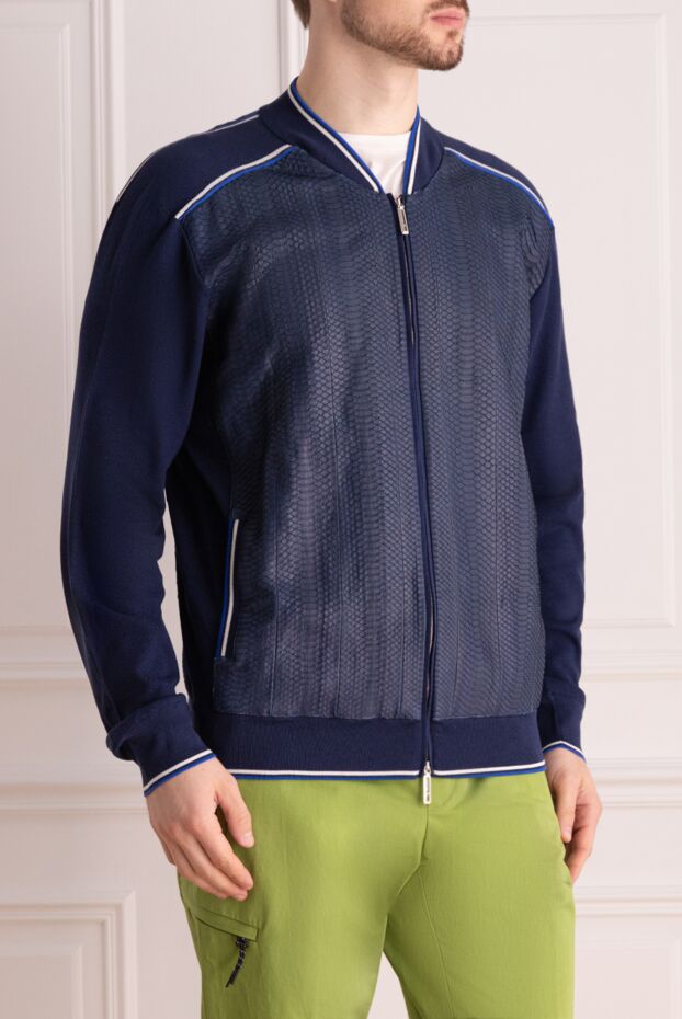 Stefano Ricci cardigan for men made of genuine leather blue 156975 - photo 3