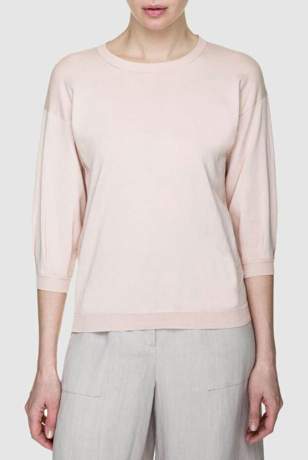 Peserico beige womens cotton jumper with shortened sleeves 156991 - photo 3