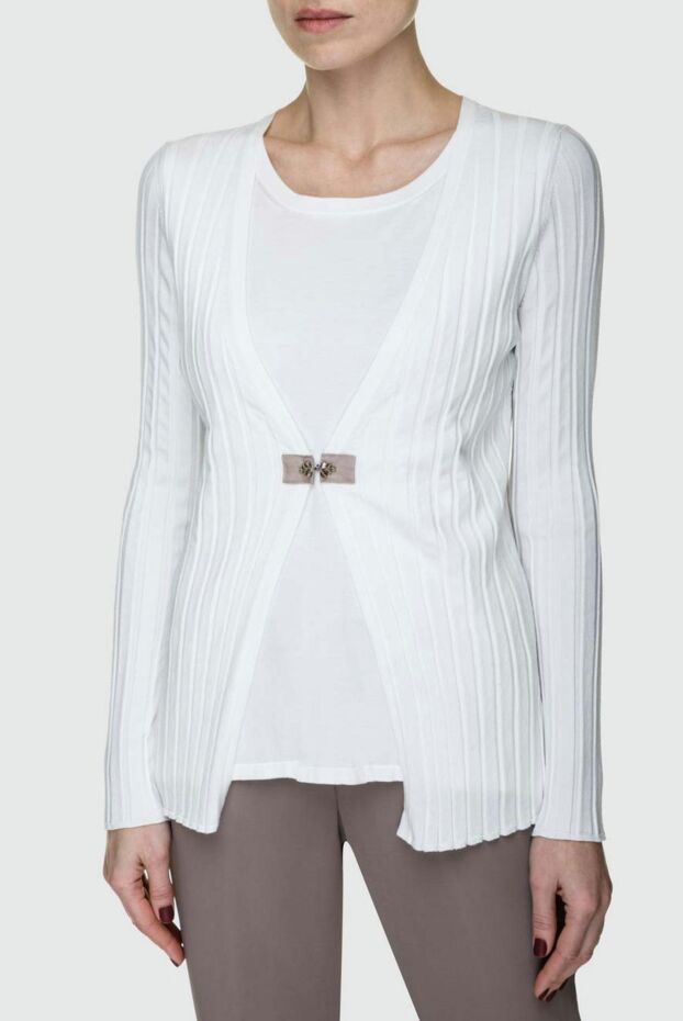 Peserico white viscose and polyester jumper for women 157010 - photo 3