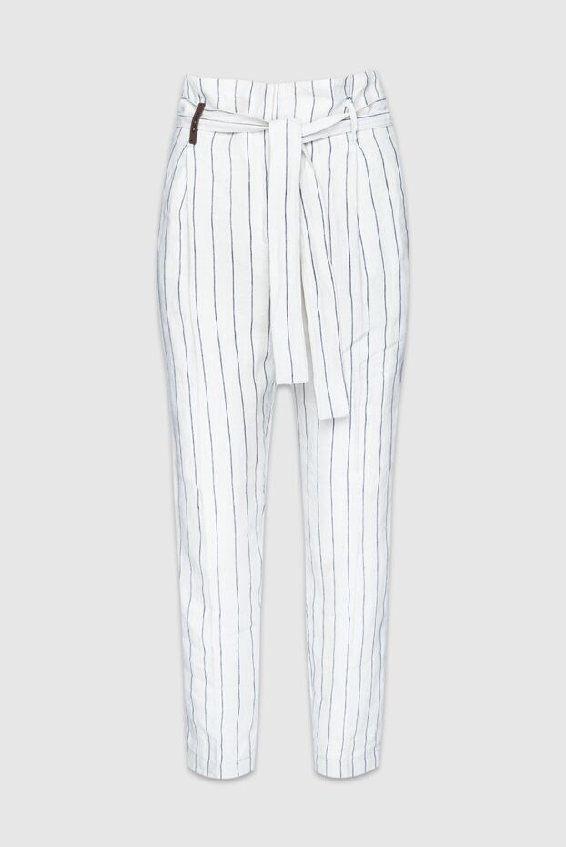 Peserico woman white linen trousers for women buy with prices and photos 157027 - photo 1