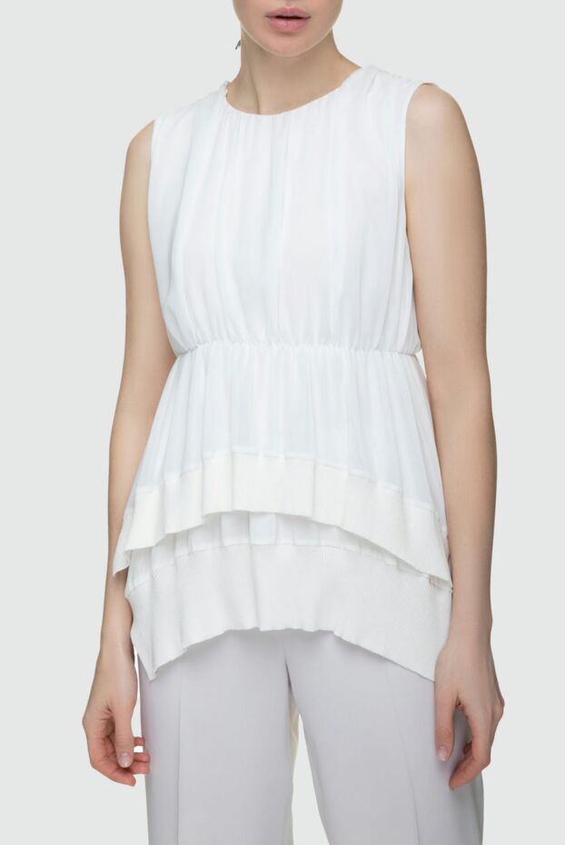 Peserico women's loose fit top with pleats and flounces 157033 - photo 3