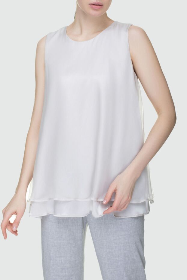 Peserico women's elegant loose-fitting silk blouse beige 157043 - photo 3