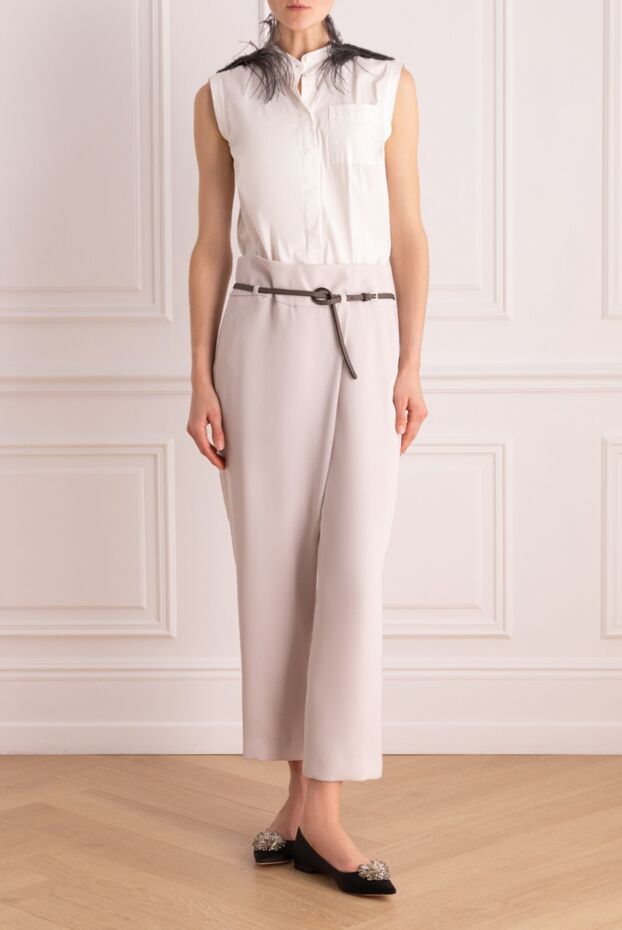 Peserico woman white polyester trousers for women buy with prices and photos 157047 - photo 2
