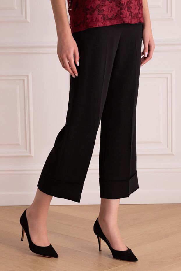 Peserico black viscose pants for women 157049 - photo 3