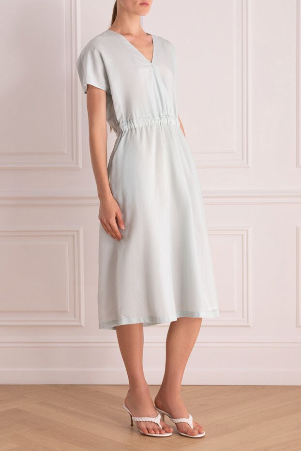 Peserico wrap dress blue with a belt women's 157056 - photo 3