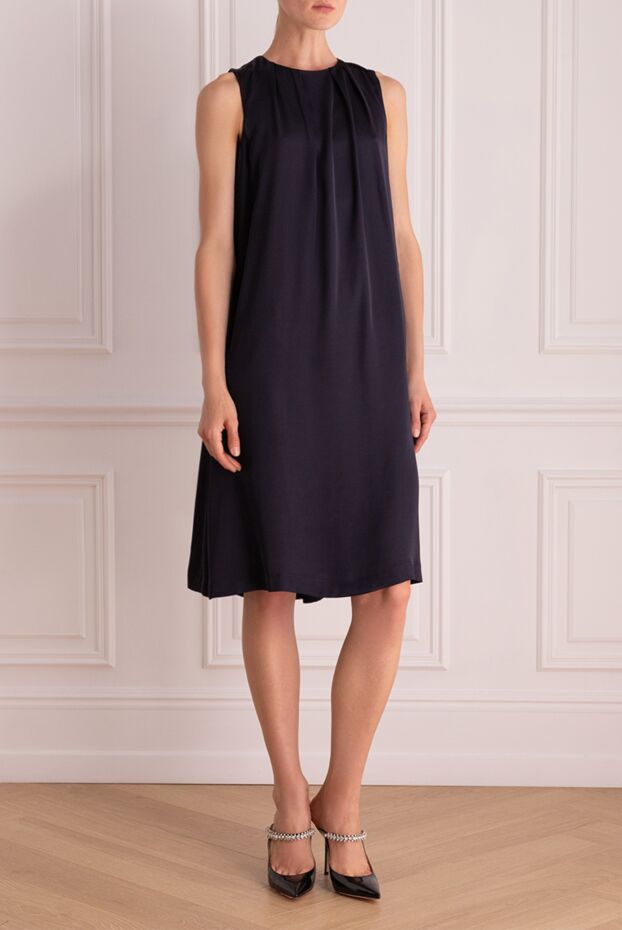 Peserico dress straight silhouette blue sleeveless women's 157058 - photo 3