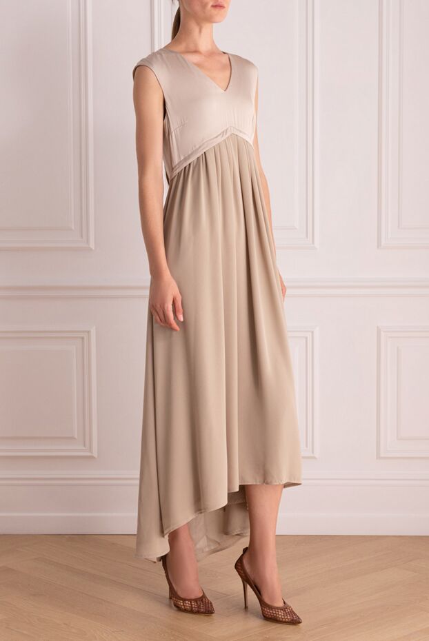 Peserico beige viscose and polyester dress for women 157065 - photo 3
