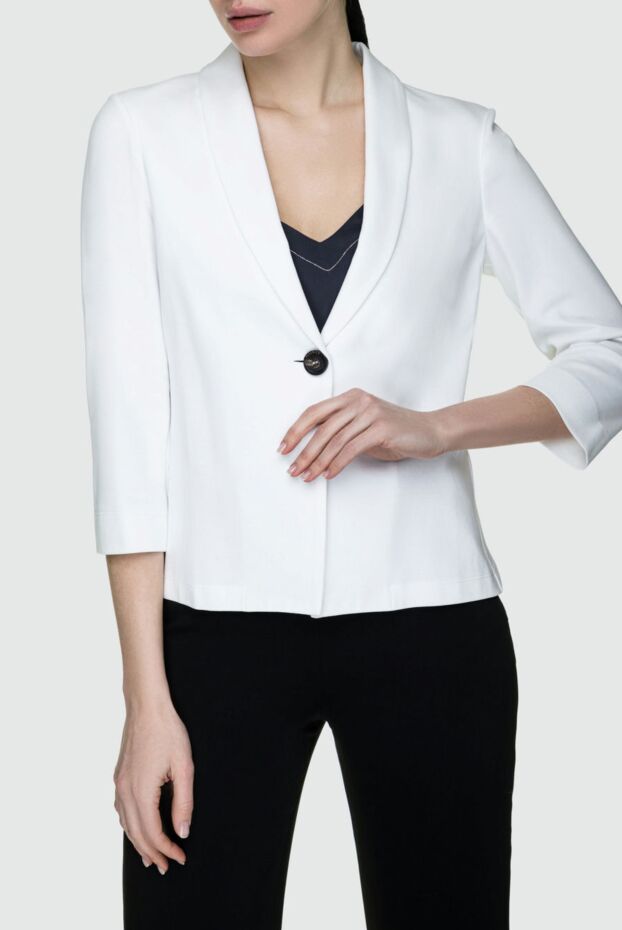 Peserico white cotton and nylon jacket for women 157073 - photo 3