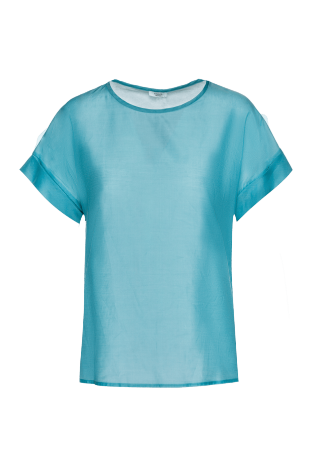Peserico женские блузка из хлопка и шелка голубая женская купить с ценами и фото 157075 - фото 1