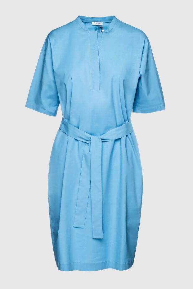 Peserico blue dress with belt and short sleeves for women 157078 - photo 1