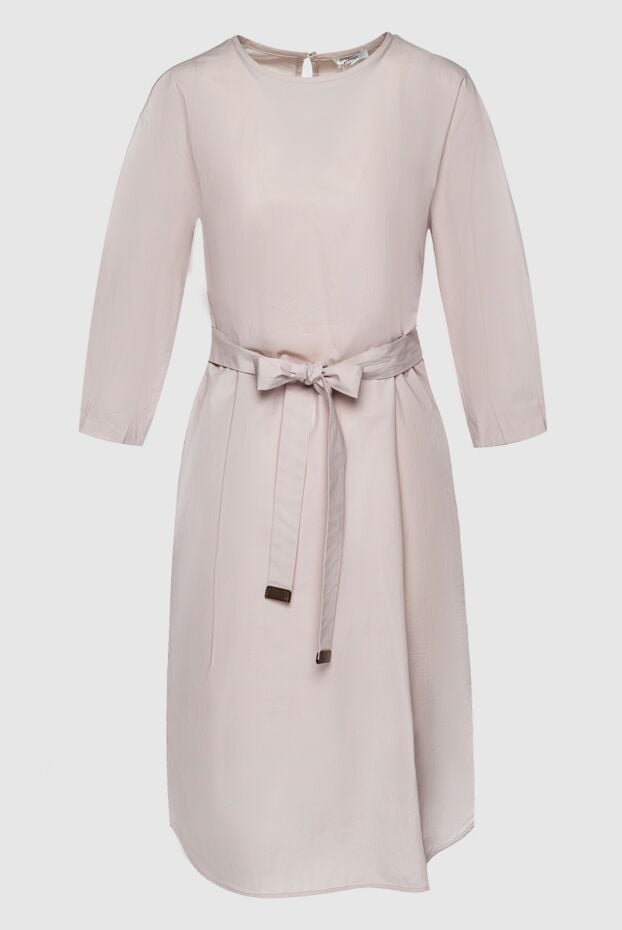 Peserico beige dress with belt and buttoned short sleeves for women 157089 - photo 1
