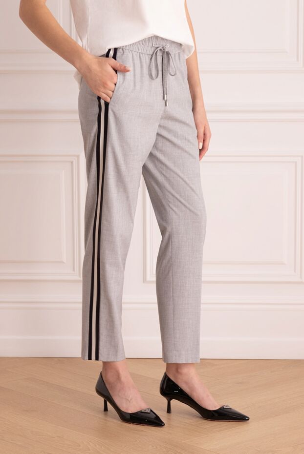 Peserico women's gray pants with contrast side stripes 157097 - photo 3