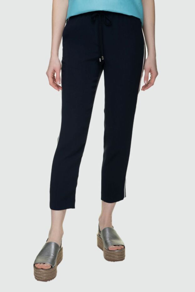 Peserico women's black pants with white side stripes 157104 - photo 3