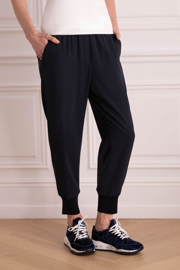 Peserico polyester pants blue for women 157105 - photo 3