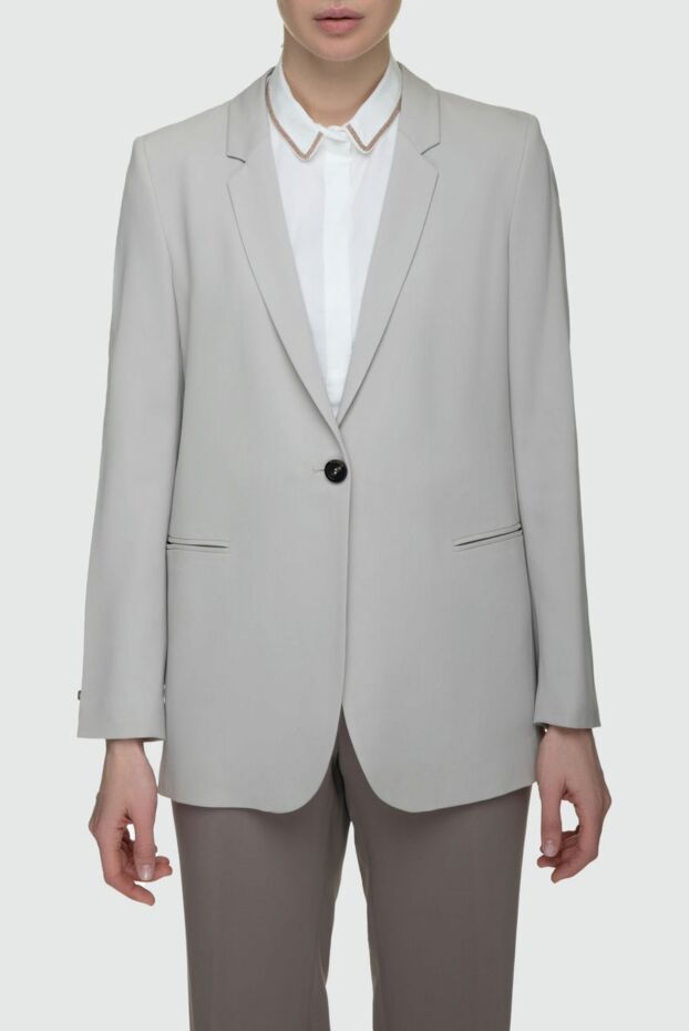 Peserico white jacket with smooth texture and button fastening 157106 - photo 3