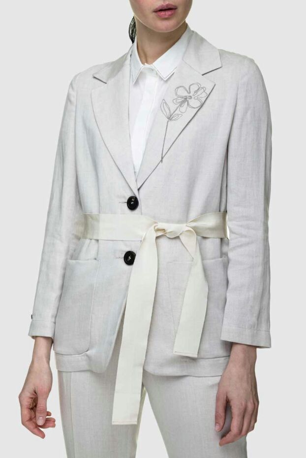 Peserico viscose and linen jacket for women white 157122 - photo 3