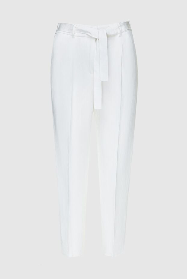 Peserico woman white viscose and linen trousers for women buy with prices and photos 157126 - photo 1