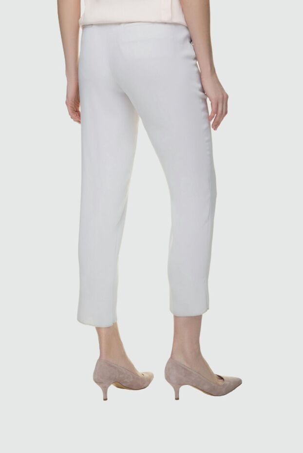 Peserico women's white trousers with high waist and elastic band, cropped 157129 - photo 3