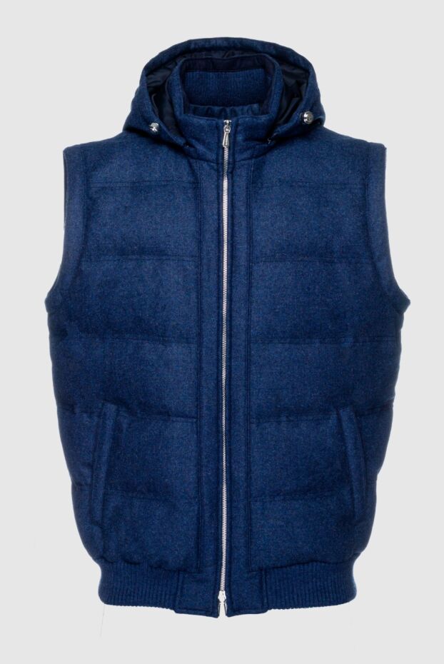 Enrico Mandelli man wool and cashmere vest blue for men buy with prices and photos 157146 - photo 1