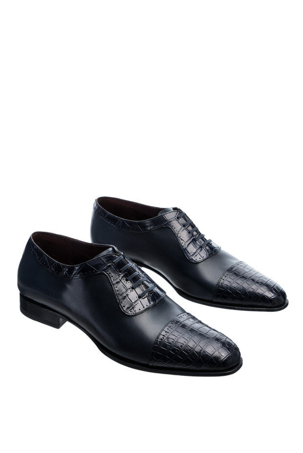 Stefano Ricci men's shoes made of leather and crocodile leather blue 157219 - photo 3