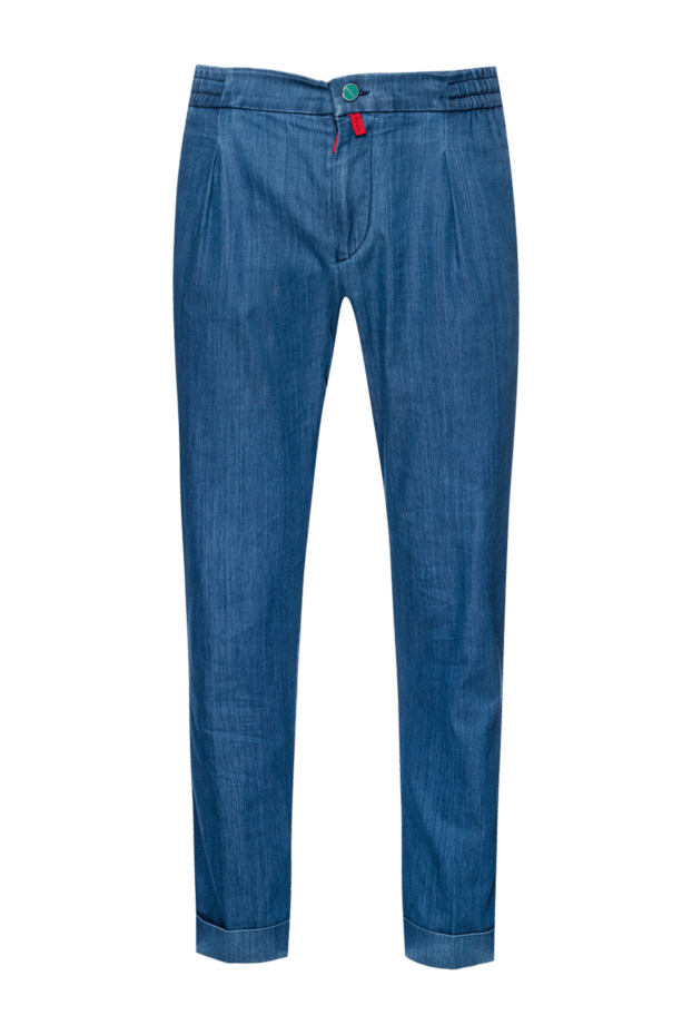 Kiton синие джинсовые брюки с эластичными вставками на поясе 157236 - фото 1