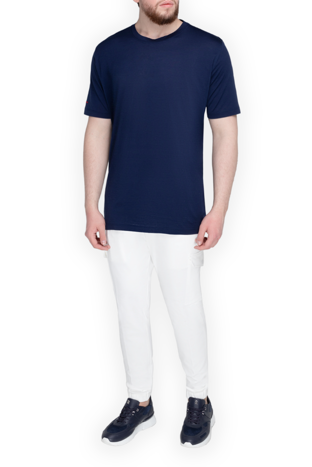 Kiton футболка из хлопка синяя мужская 157242 - фото 3