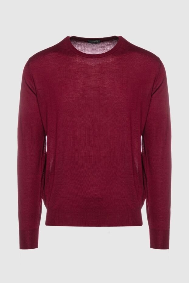 Cesare di Napoli man cashmere, silk and wool jumper burgundy for men buy with prices and photos 157260 - photo 1
