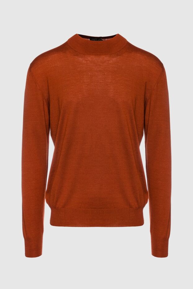 Cesare di Napoli man men's jumper with a high stand-up collar made of cashmere, wool and silk orange buy with prices and photos 157262 - photo 1