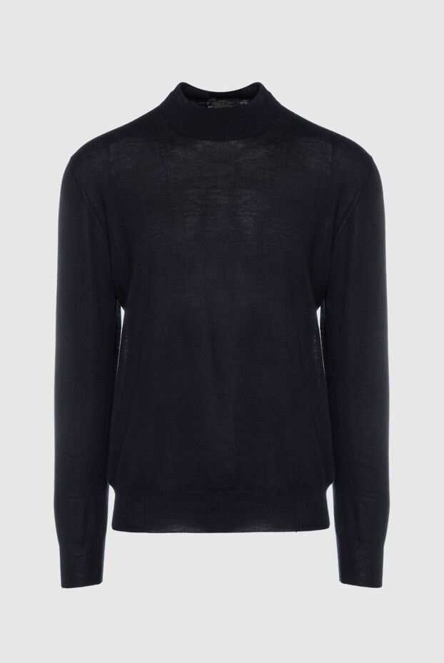 Cesare di Napoli man men's jumper with a high stand-up collar made of cashmere, wool and silk black buy with prices and photos 157265 - photo 1