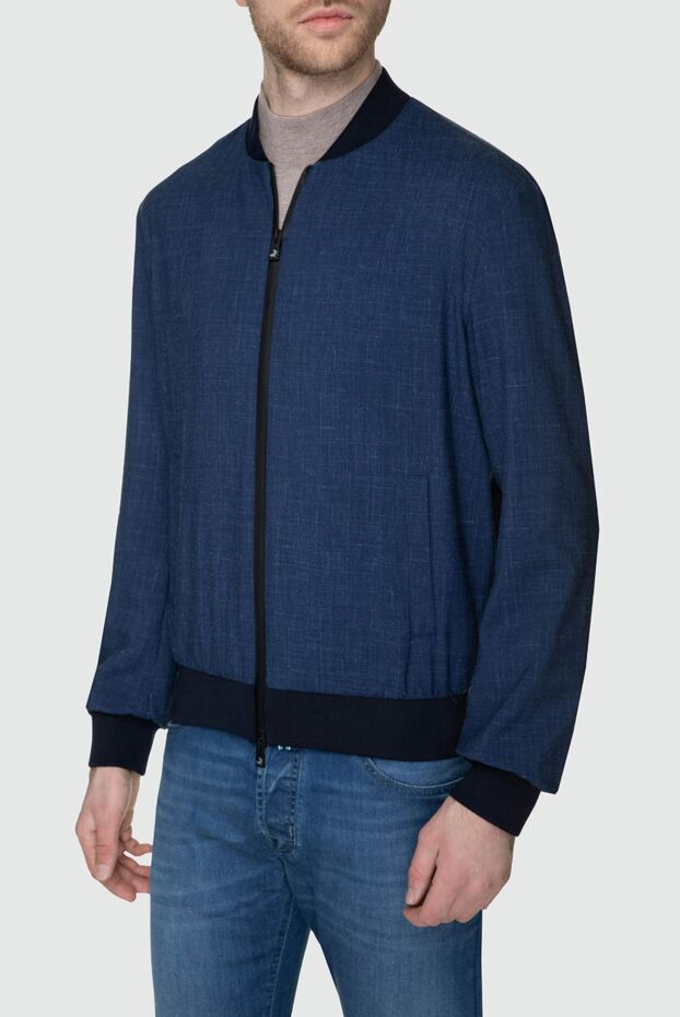 Tombolini blue wool and linen jacket for men 157336 - photo 3