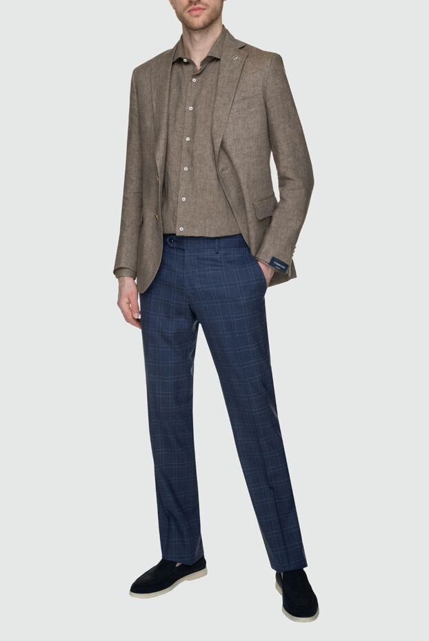 Tombolini linen shirt, plain, straight, warm coffee tone 157338 - photo 3
