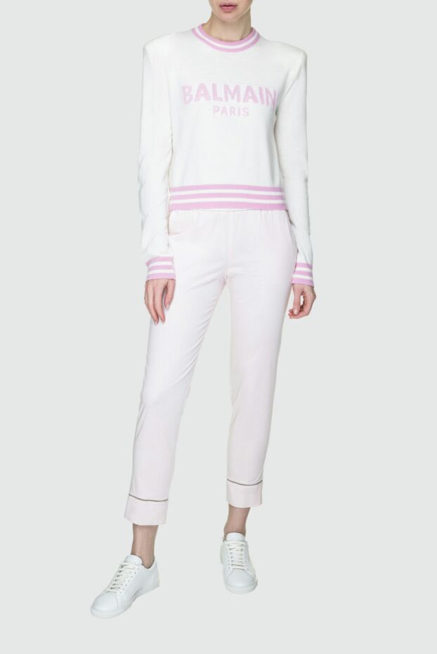 Panicale women's cropped fit light pink pants 157346 - photo 2