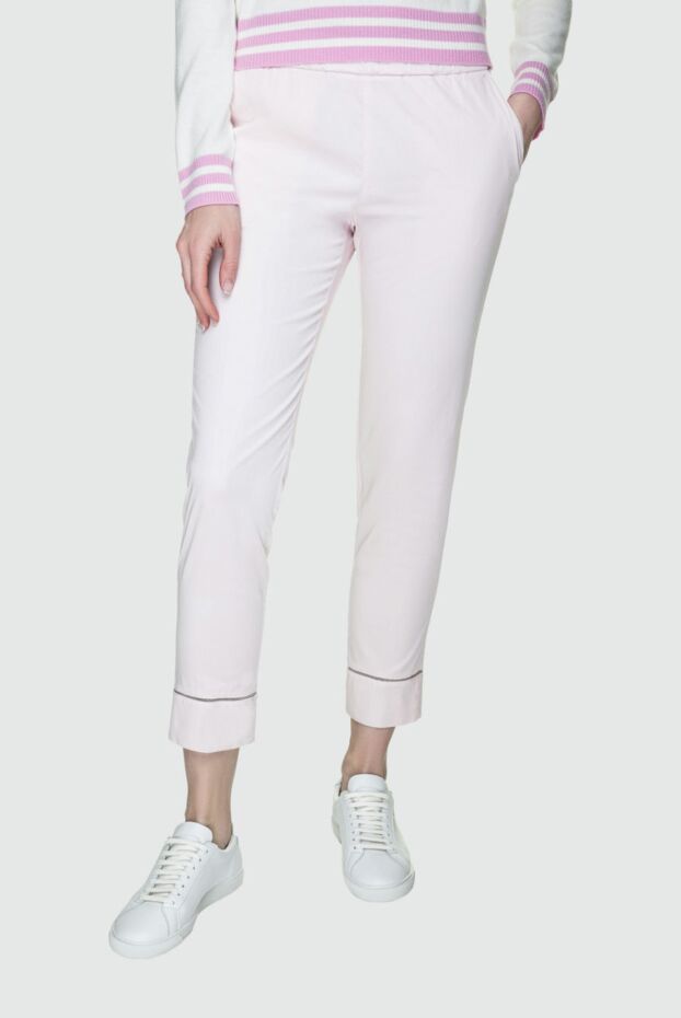 Panicale women's cropped fit light pink pants 157346 - photo 3