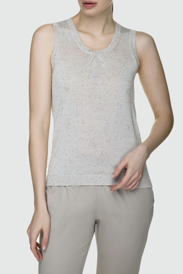 Panicale women's gray viscose and lame top 157361 - photo 3
