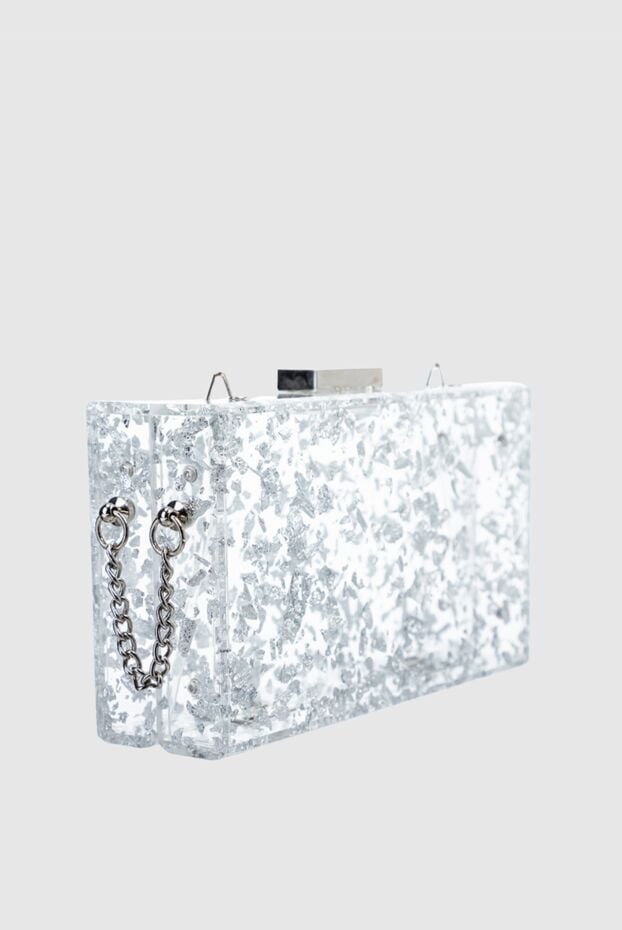 Olga Berg women's clutch bag white with silver plating 157394 - photo 3
