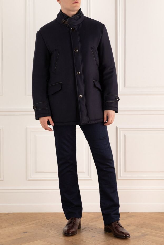 Tombolini men's blue coat with fur collar 157408 - photo 2