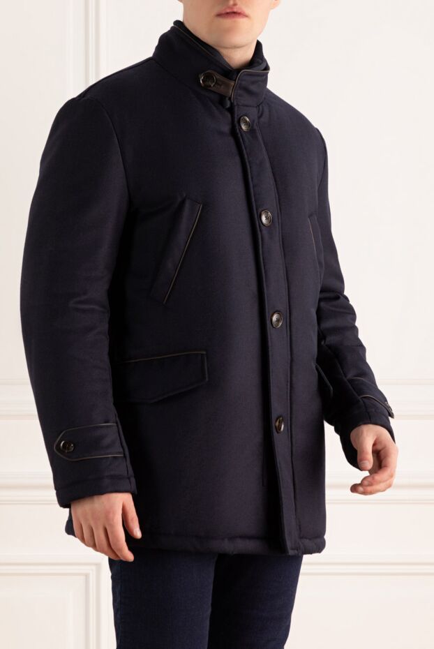 Tombolini men's blue coat with fur collar 157408 - photo 3