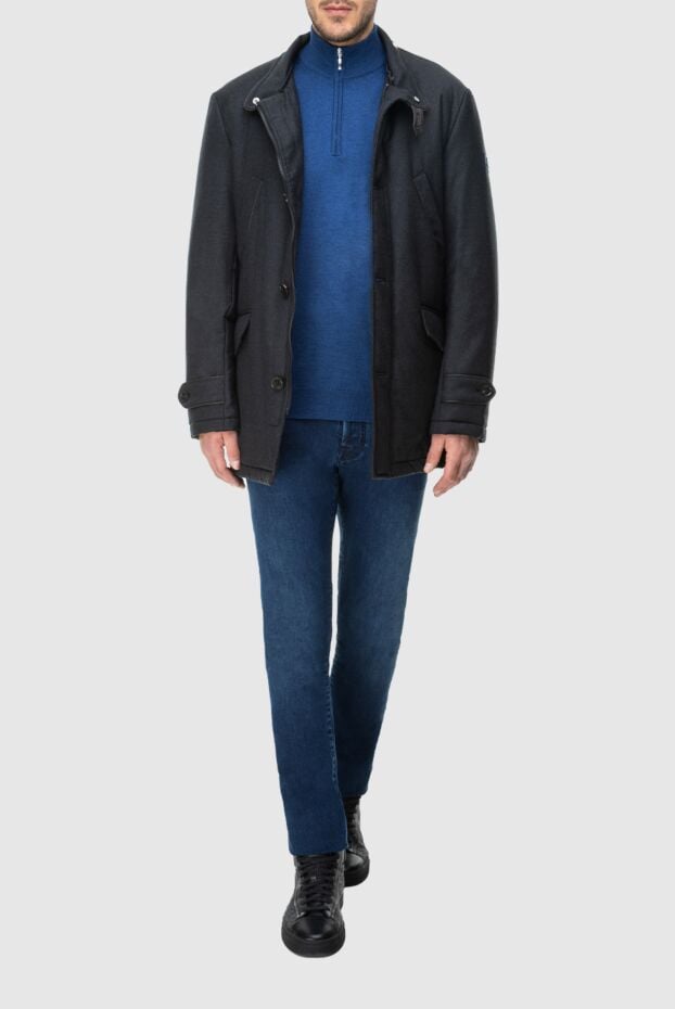 Tombolini gray wool and elastane jacket for men 157409 - photo 2