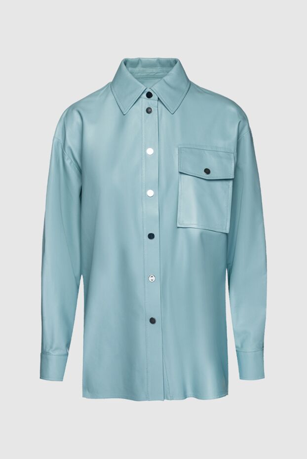 Fleur de Paris woman blue leather shirt for women buy with prices and photos 157418 - photo 1