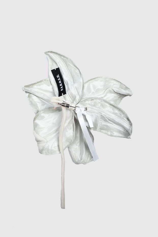 P.A.R.O.S.H. brooch for women white leather in the shape of a lily 157475 - photo 3